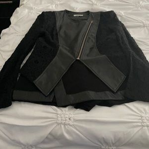 Faux leather & lace jackets & Skort